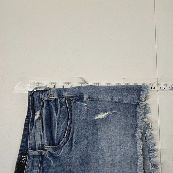 Kut from the kloth Jane high rise short blue size 14 denim womens 5635 - Picture 5 of 9